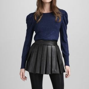 Alice + Olivia Leather Pleated Skirt